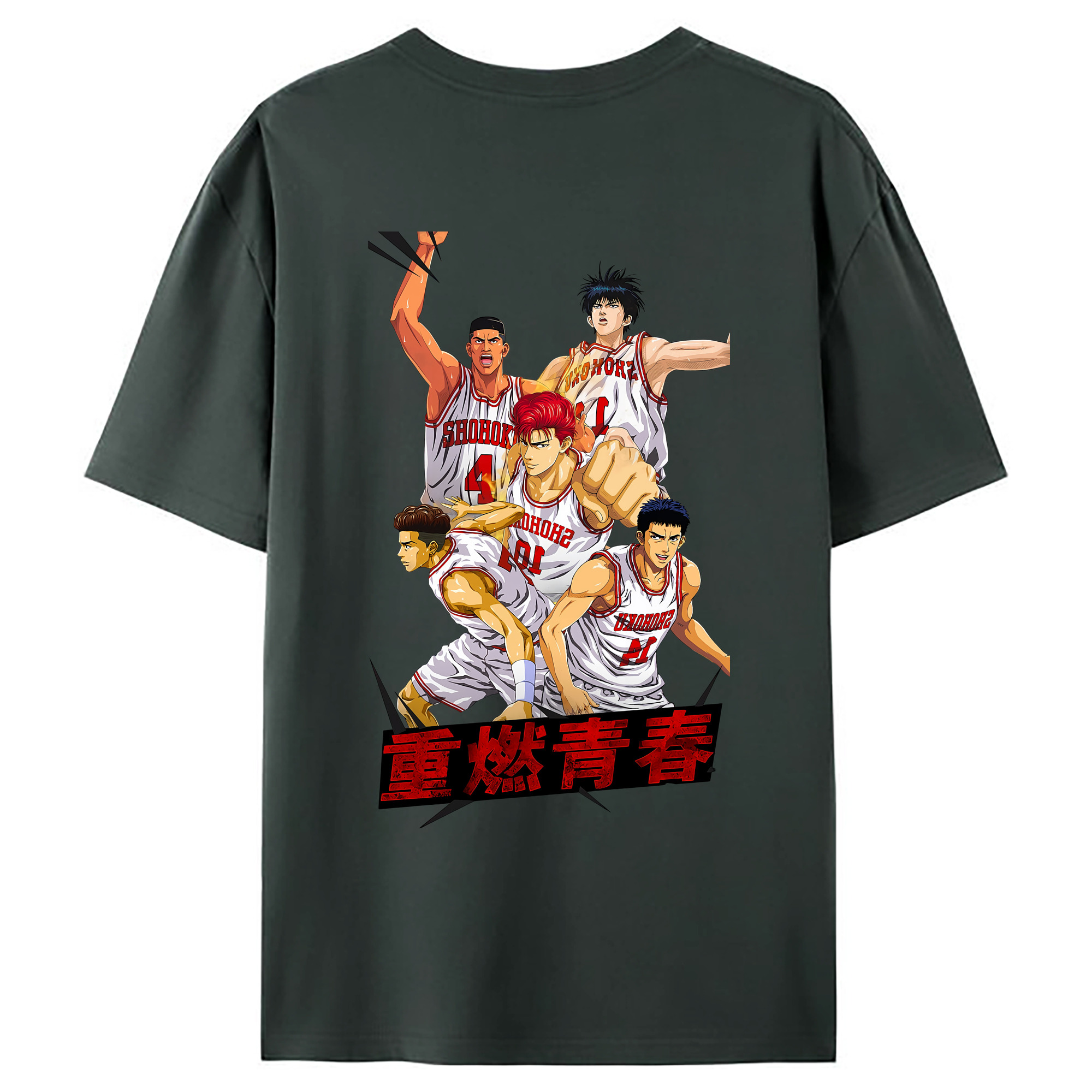 （画像用） SLAM DUNK／スラムダンク 綿100％ メンズ半袖Tシャツ（バックプリント） 通気性